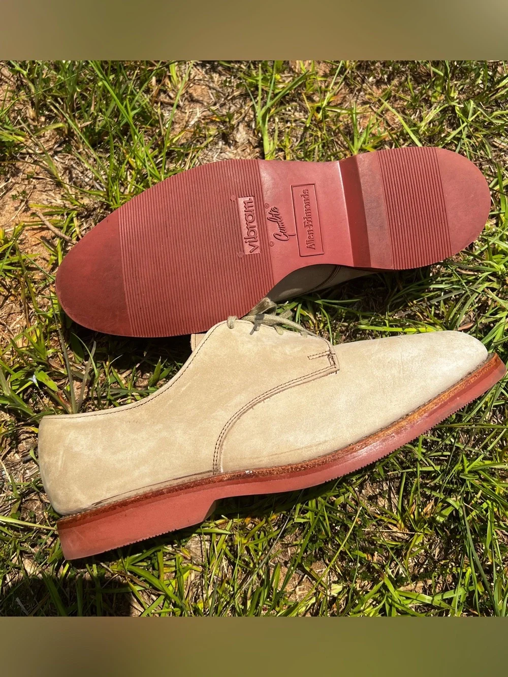 CLEAN Allen Edmonds size 9 Mens Orlean Style Nubuck Beige Oxford shoes
